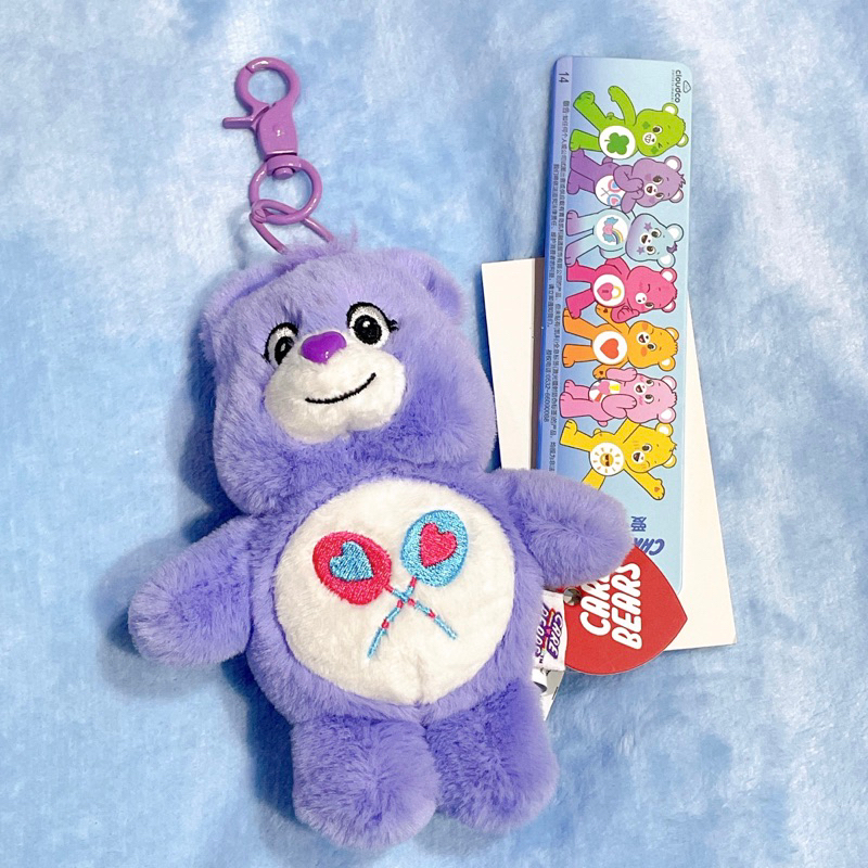 Care Bears 彩虹熊 紫色 按壓發聲 娃娃 吊飾 carebears 正版 禮物 生日禮物 聖誕禮物 交換禮物