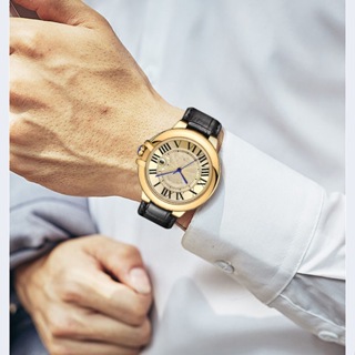 新款熱銷男生石英手錶 男士高配皮帶鋼帶蝴蝶扣瑞士錶 男錶 百搭手錶男 時尚男錶