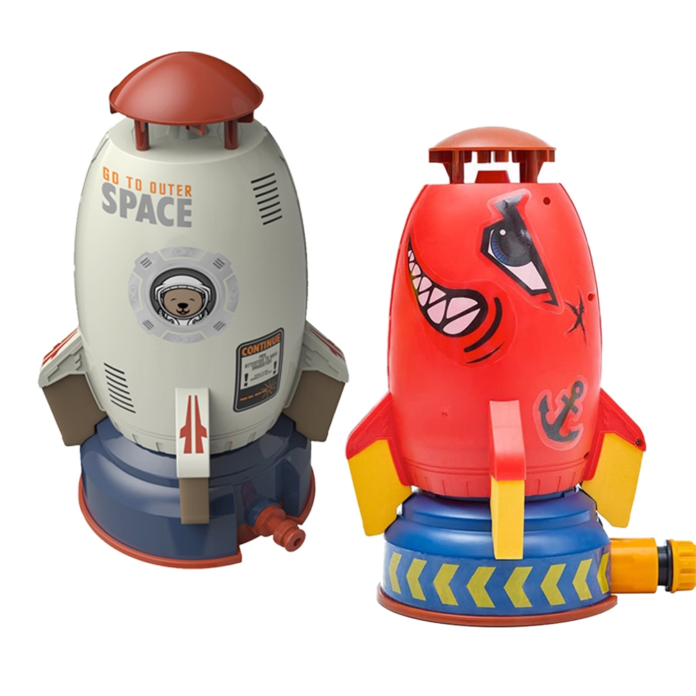 ***盒損出清***【Hi-toys】飛天灑水火箭/噴水火箭/水壓火箭/戲水玩具(白色)