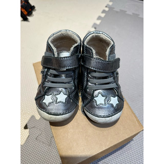 二手.Old Soles 真皮手工童鞋(貝福系列）灰色星星