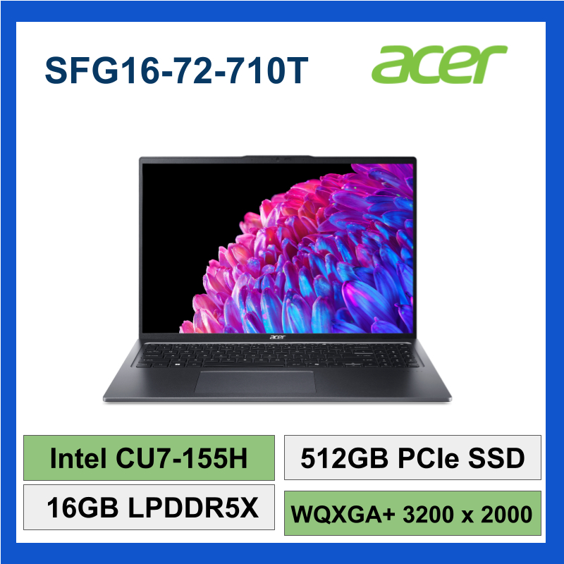 Acer 宏碁 SFG16 72 710T  CU7-155H 16GB 512G 筆電