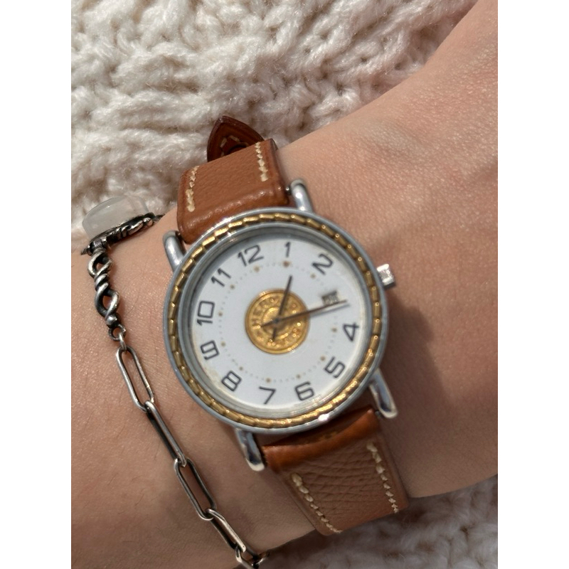 Hermes 棕色 咖啡色 稀有款式 錶帶 古董 古著 二手