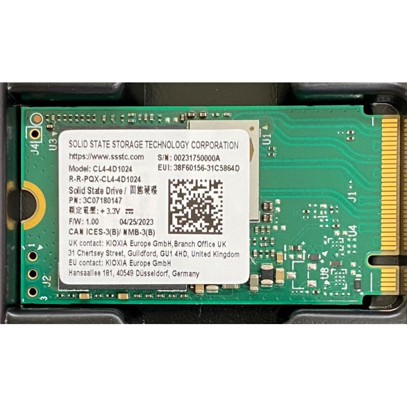 【SSSTC建興】全新品 M. 2 2242 1TB NVME G4 DRAMLESS SSD