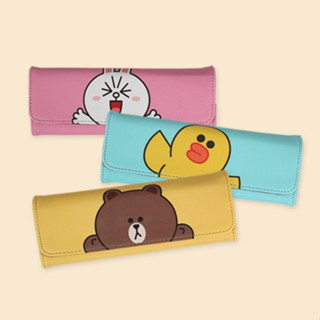 S MATE【現貨】❤️韓國 LINE FRIENDS 熊大 兔兔掀蓋式筆袋 鉛筆盒 化妝筆收納盒