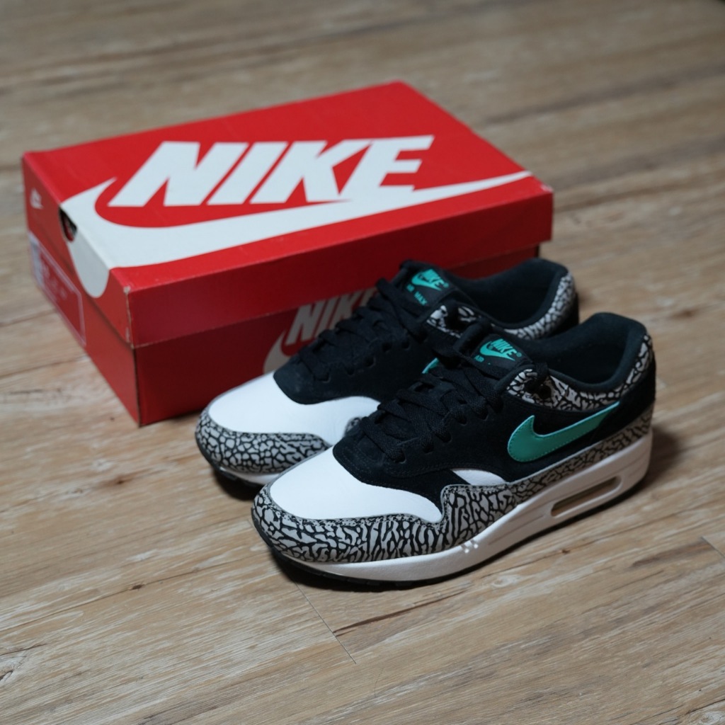 Nike X Atmos Air Max 1 Elephant 2017 爆裂紋 蒂芬妮 二手 908366-001