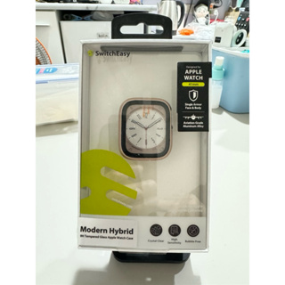 [全新]41mm粉色 用不到便宜賣 SwitchEasy 美國魚骨9H鋼化玻璃雙料保護殼 Apple watch錶框