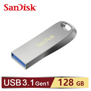 (二手全新品)SANDISK Ultra Luxe 128GB USB 3.1隨身碟-銀 SDCZ74-128G-G46