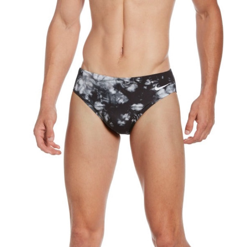 零碼正品， NIKE 男泳褲，黑白印花，M（Size:30)