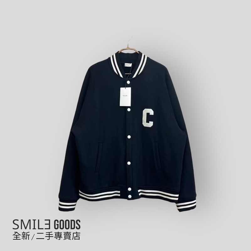 [SMILE] CELINE 黑白背後字母logo棒球夾克外套