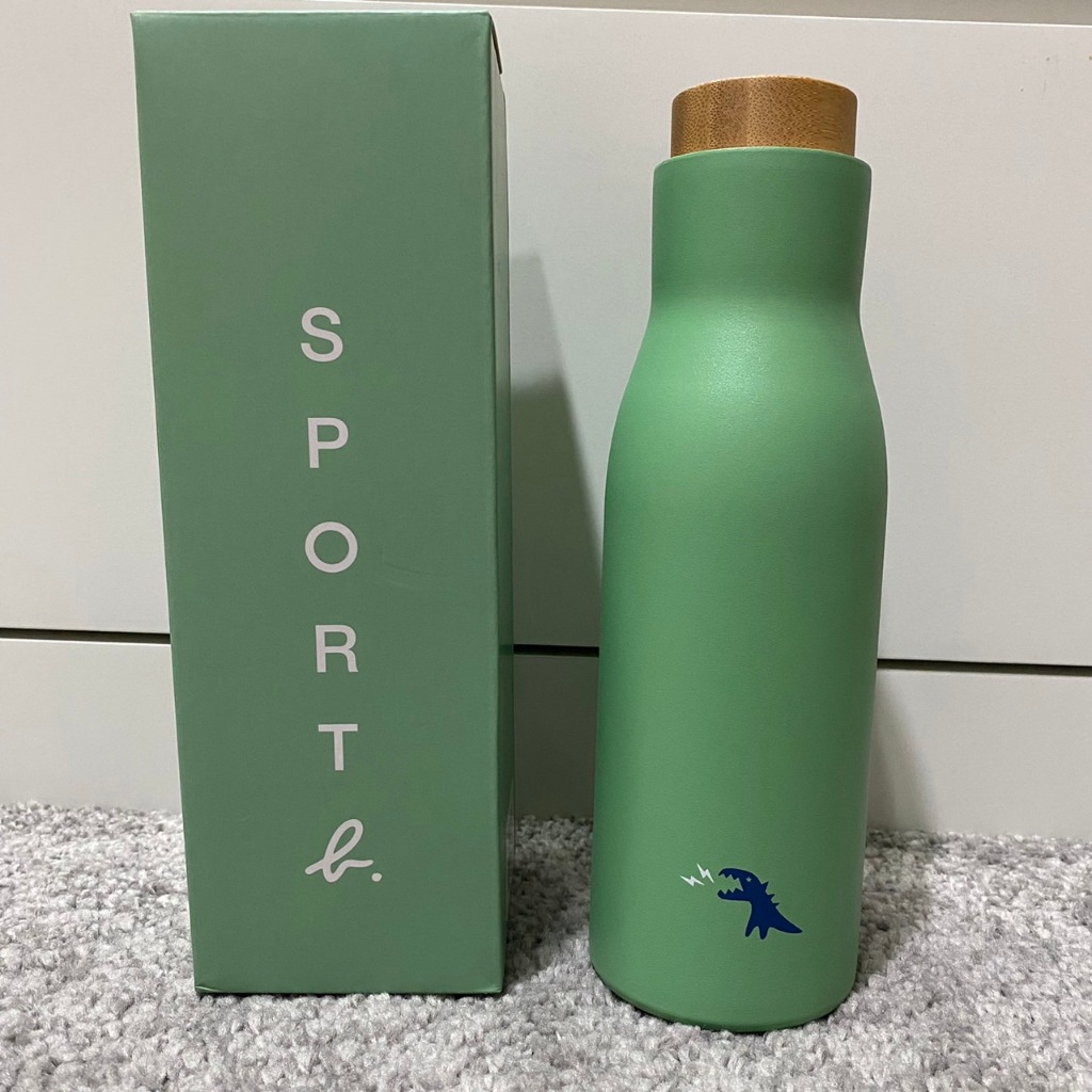 【SPORT b.】保溫瓶 水壺 木紋蓋 綠色