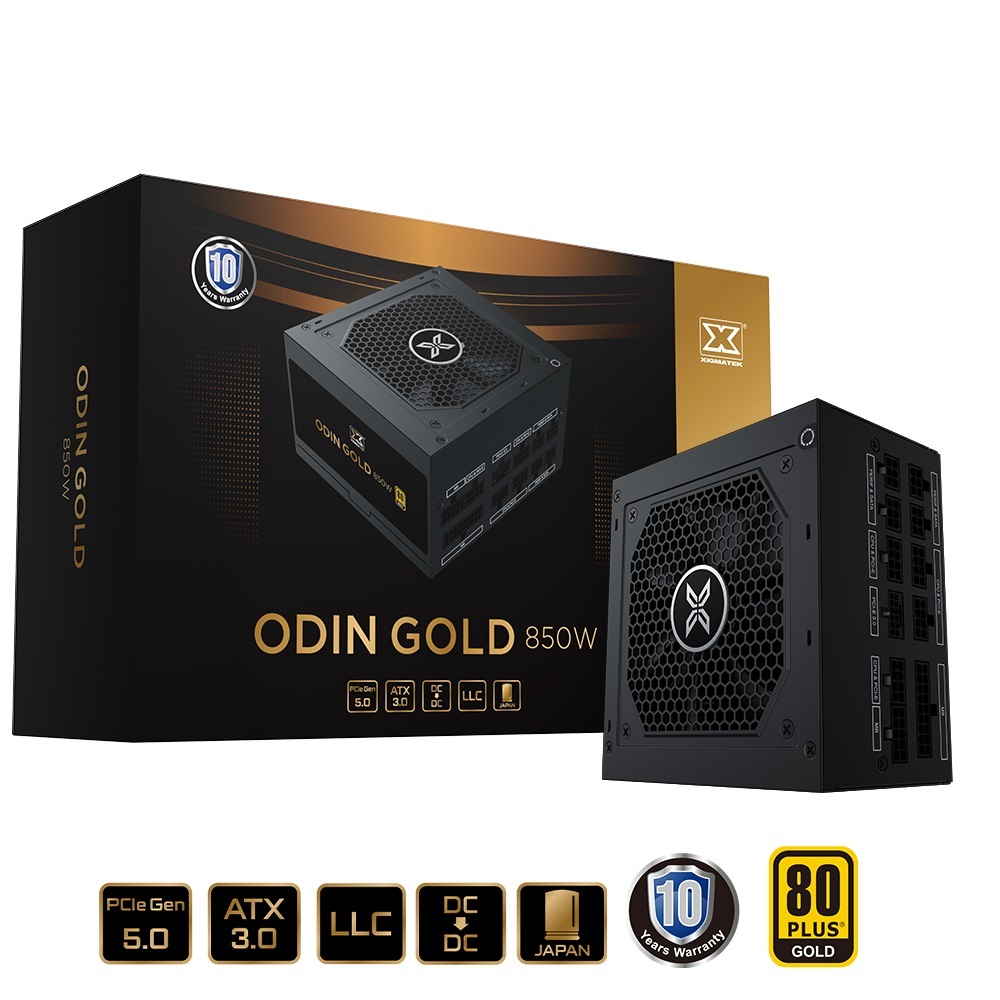 Xigmatek富鈞 Odin Gold  80+ 金牌 全模組 全日系電容 電源供應器 750W/850W