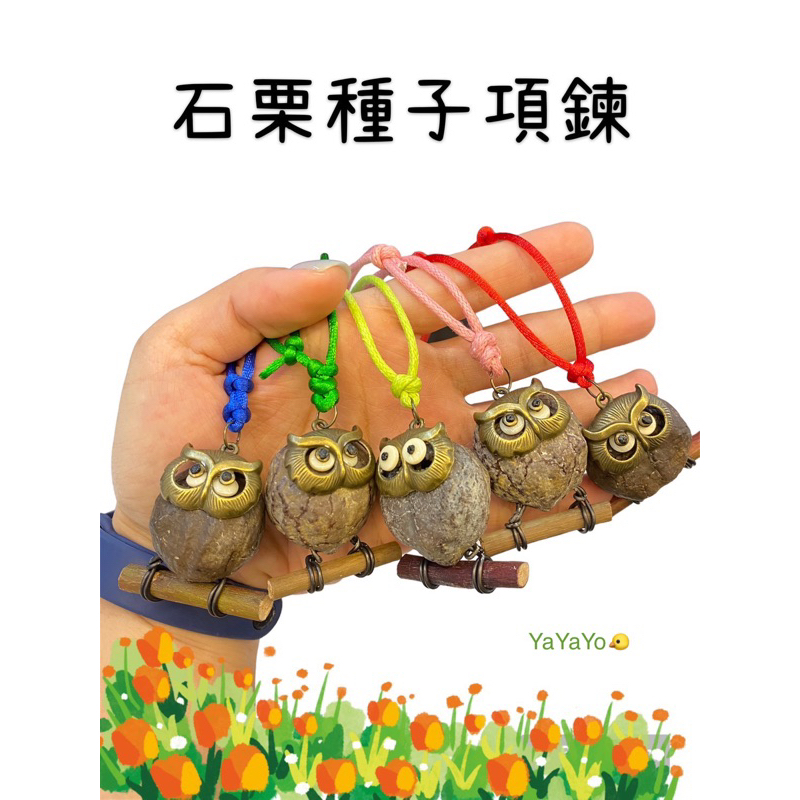 [YAYAYO] 台灣現貨 手作DIY石栗種子貓頭鷹項鍊 貓頭鷹吊飾 石栗種子