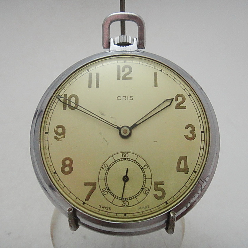 【拾年之路】 60年代瑞士製Oris豪利時Art Deco風格七石小秒針機械懷錶(免運)