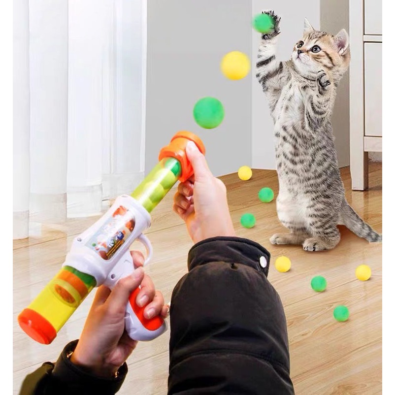 ☆玩具先生☆大嘴鴨安全空氣軟彈槍.乒乓球槍 猫玩具 發射軟球槍毛绒球 彈力球 咬猫咪 逗猫棒