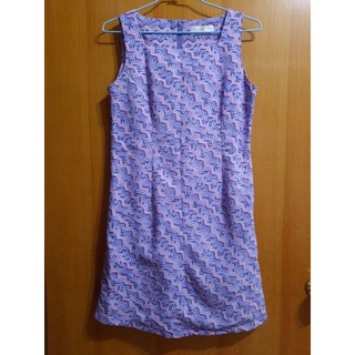 粉紫幾何無袖洋裝 專櫃品牌 Fashion Magic 上田服飾 臺灣製精品