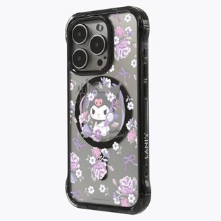 lanis 三麗鷗正版 酷洛米 小碎花 懶人支架手機殼【磁吸版透黑】iphone 16 15 pro max