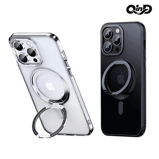 QinD Apple iPhone 13 Pro Max、14 Plus/15 Plus 旋轉磁吸支點殼