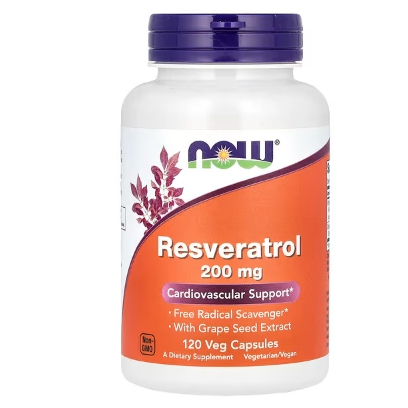 NOW Foods, 天然白藜蘆醇，200 毫克，120 粒素食膠囊 Natural Resveratrol