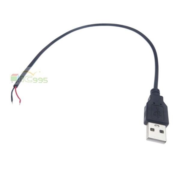 ic995 - 接線 插頭 免焊接USB公頭2芯線二芯USB接頭A插頭公頭帶線連接器  1條/包 #5287