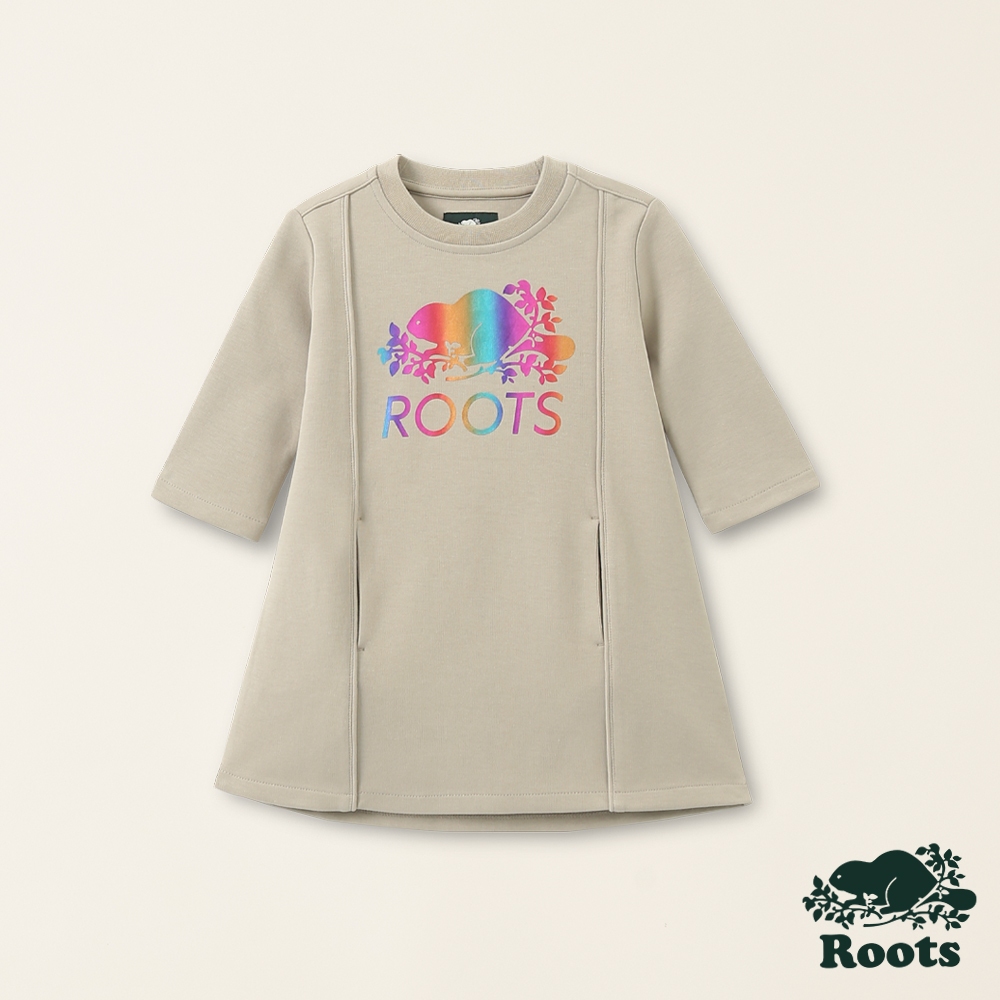 【Roots】小童-宇宙探索系列 彩虹海狸七分袖洋裝