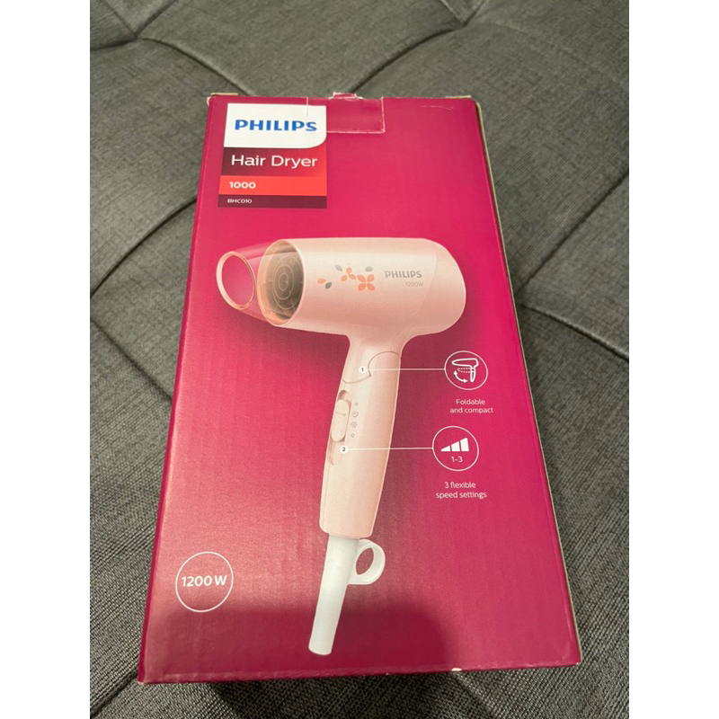 PHILIPS 飛利浦 Mini 折疊式吹風機 大風量 超輕量 出國旅遊首推 BHC010