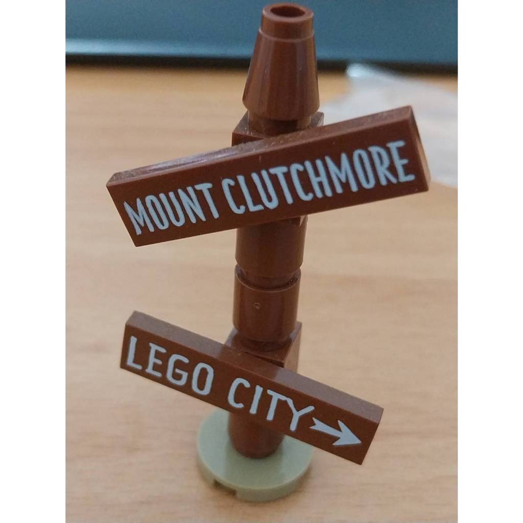 LEGO 樂高 60202 城市 1x4 CITY 印刷 紅棕色 2431pb522 地標 路牌