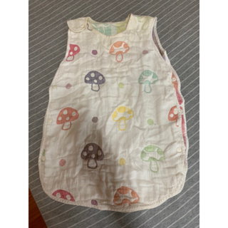 二手日本Hoppetta蘑菇睡袋六層紗布嬰兒四季通用防踢被 保證正品