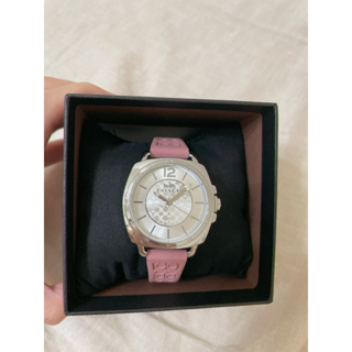 COACH 全新時尚矽膠錶帶腕錶粉色