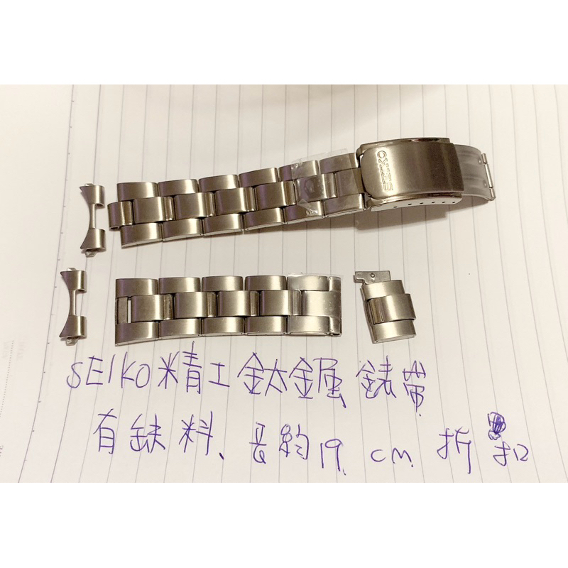 SEIKO 精工錶SGG599原廠鈦金屬錶帶有缺料折疊表扣設計出清商品20mm