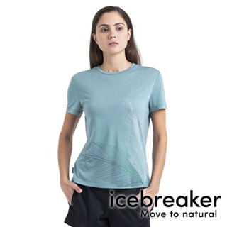【icebreaker】Core女天絲圓領短袖衣-羽毛輕拂『湖水寶藍』0A56Y5