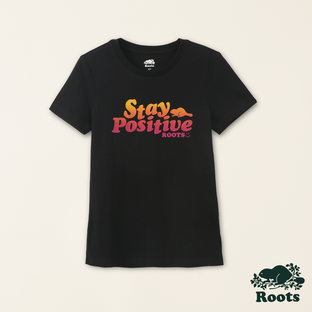【Roots】女裝-擁抱真我系列 保持樂觀有機棉短袖T恤