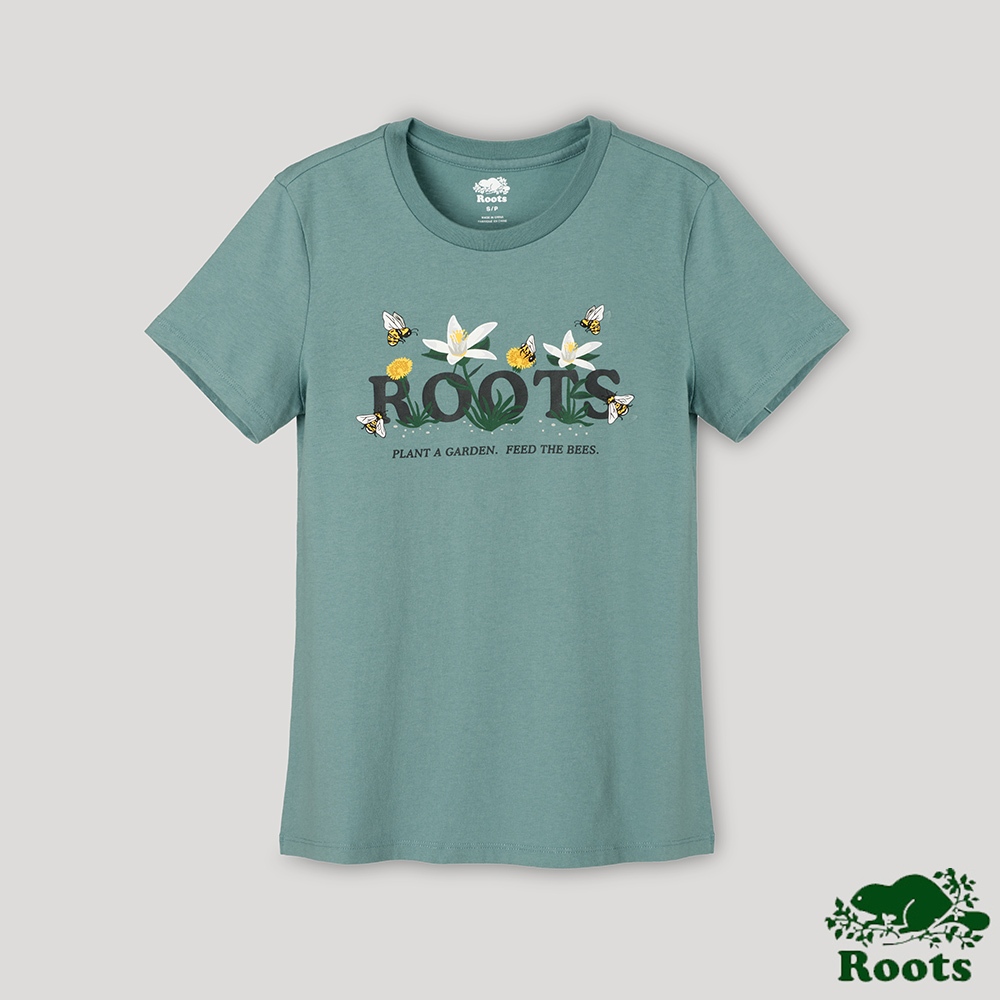 【Roots】 女裝- 生生不息系列 蜜蜂與花朵短袖T恤