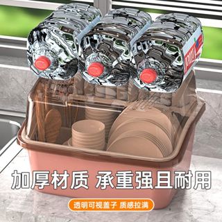 🔥碗筷收納盒 放碗碟架 廚房家用裝盤 多功能瀝水置物架子帶蓋碗櫃櫥箱 廚房 碗盤瀝水架 透明可見碗盤收納架 大容量整理盒