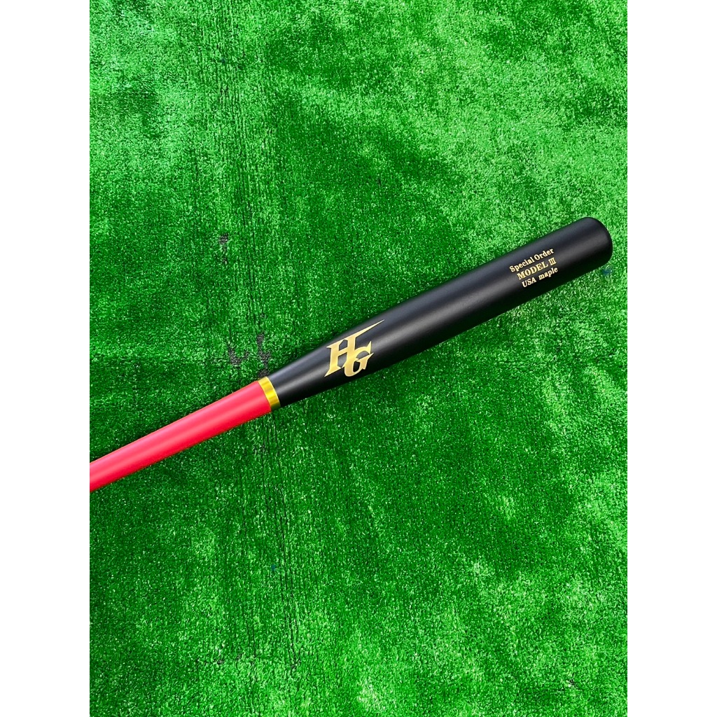 棒球世界全新Higold楓木壘球棒特價消光黑紅金圈配色款平衡型