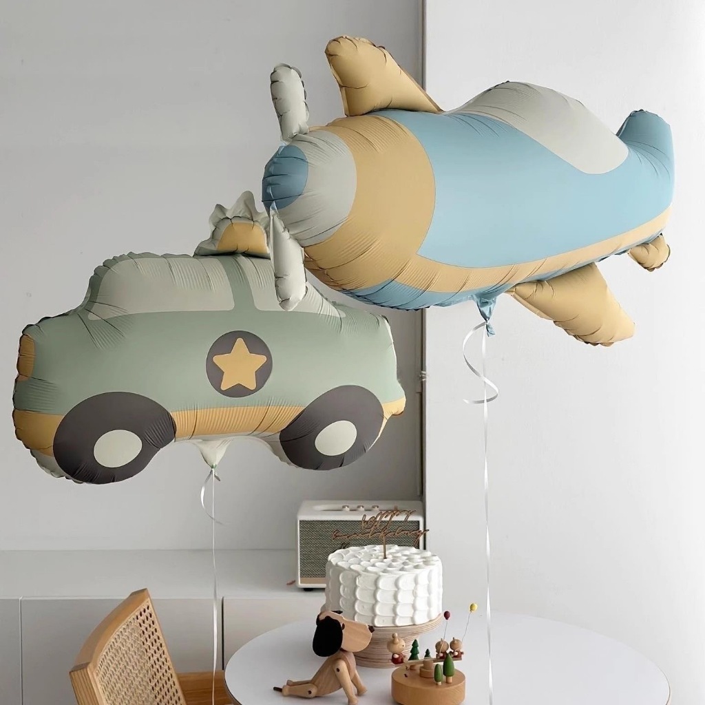 【優惠】ins新款啞光氣球可愛小熊飛機汽車彩虹鋁膜氣球兒童生日周歲布置