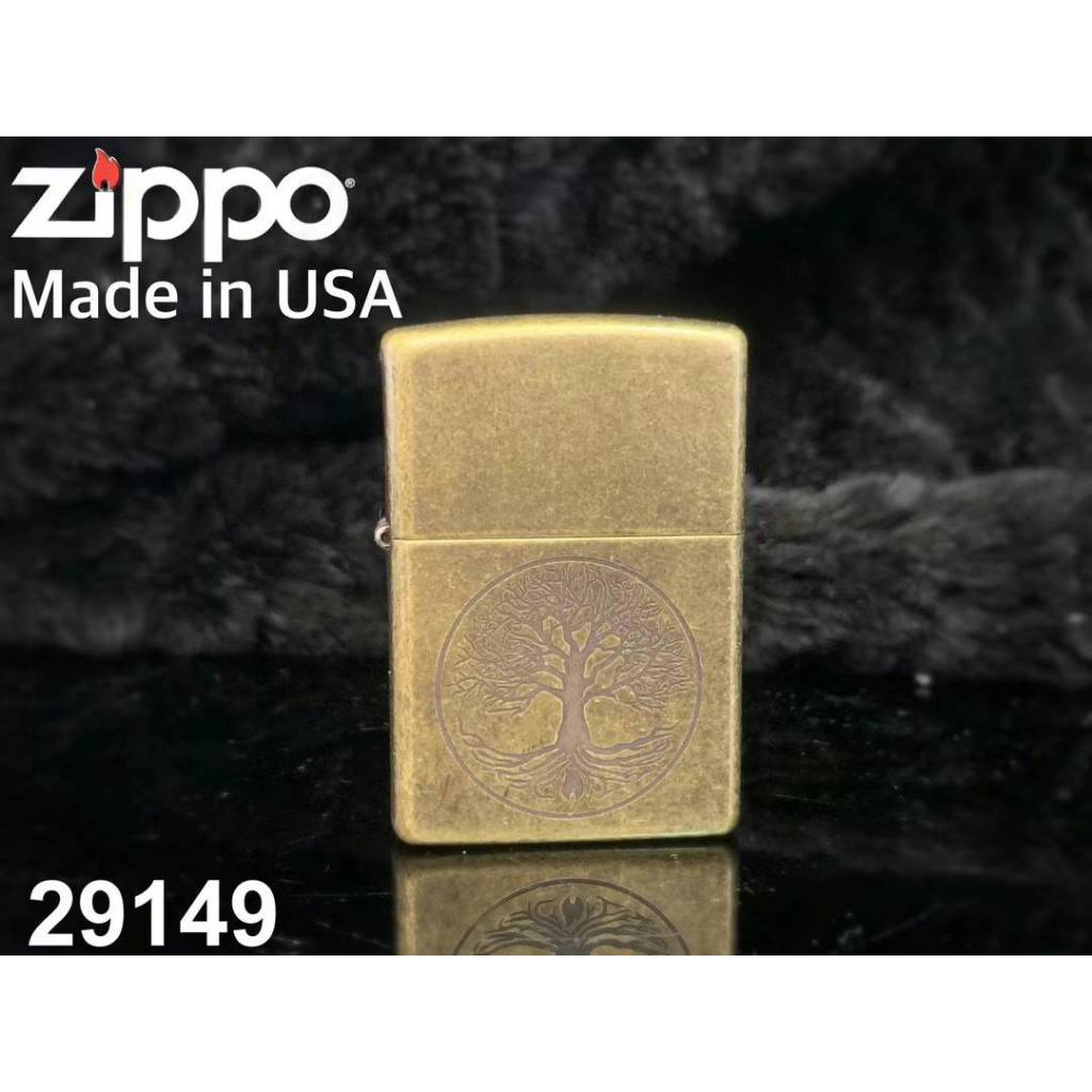 美國ZIPPO打火機 官方正版 生命之樹 仿古黃銅 29149