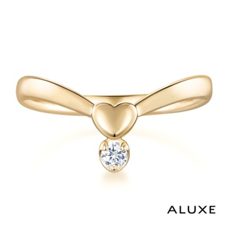 ALUXE 亞立詩 18K金 鑽石戒指 尾戒 心形 RW0106
