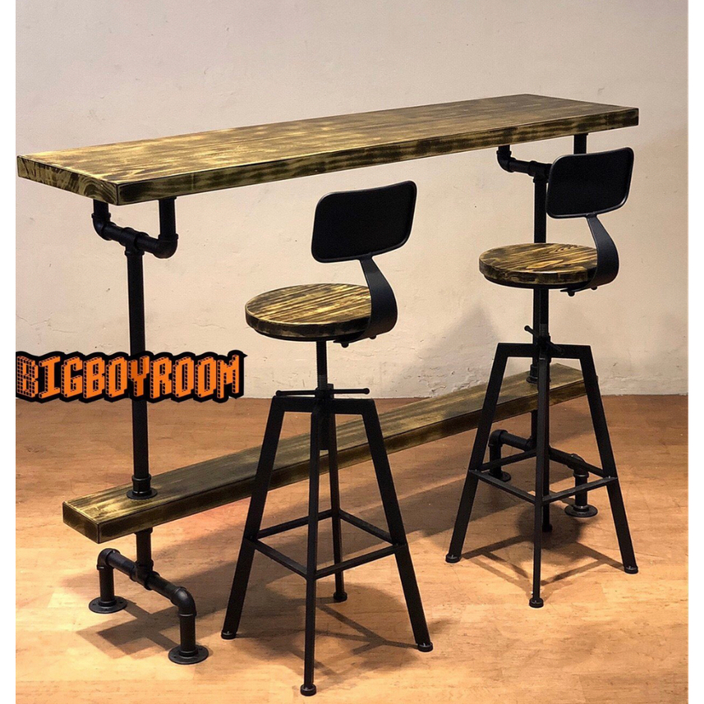 【BIgBoyRoom】家具/工業風家具/美式/LOFT/水管/造型吧台桌高腳桌/客製化傢俱/木頭桌/ T97 餐桌椅