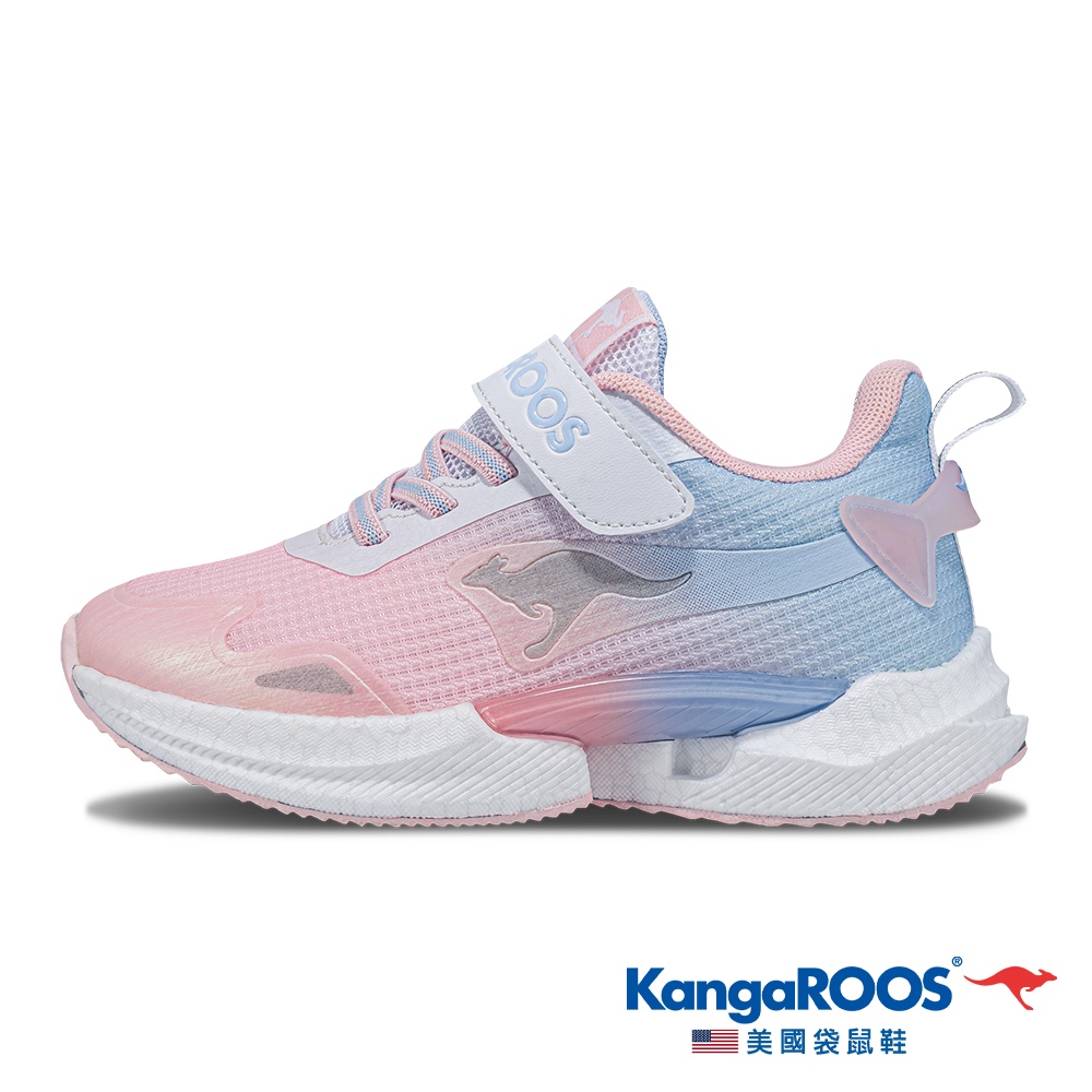 【KangaROOS 美國袋鼠鞋】童鞋 TRITIUM 太空科技輕量童鞋 透氣支撐 漸層色系 (粉/藍-KK41503)