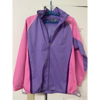 紫粉色連帽外套 防風外套 薄外套 戶外防風防水外套
