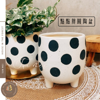 森美植所/臺灣發貨/點點圓胖立腳陶盆/花盆/陶瓷/陶製品/花器/盆器/花瓶/植栽/多肉盆/觀葉盆/小品盆栽/小紅書推薦