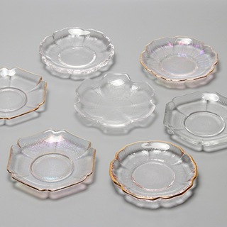 創意手工日式耐熱加厚透明玻璃茶具小吃碟茶具配件茶杯墊