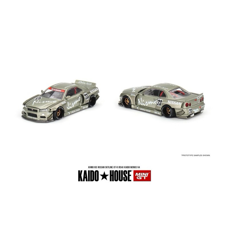 Mini GT X KAIDO HOUSE 凱多 Nissan Skyline GTR R34 綠