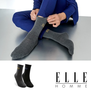 【ELLE HOMME】簡約暖毛足弓加束寬口紳士襪 襪子 男襪 長襪 棉襪 厚底襪 冬襪