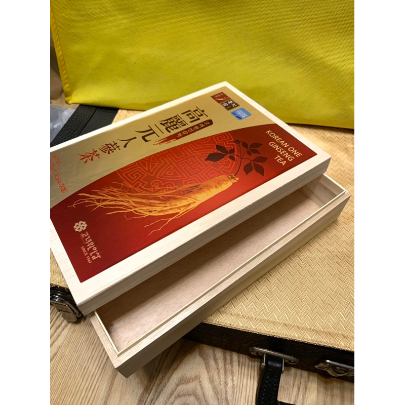 全新韓國 人蔘茶包空木盒 薄款木質方盒25*16.5*7.5公分⚠️無內容物