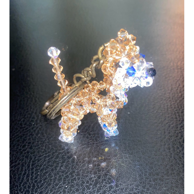 DIY奧地利水晶哈士奇寵物鑰匙圈