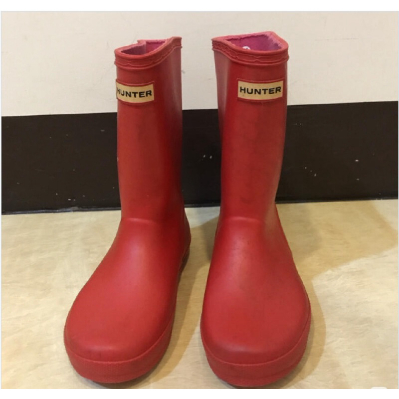 [沐沐屋] 英國Hunter兒童雨鞋 雨靴UK11 櫻桃紅C