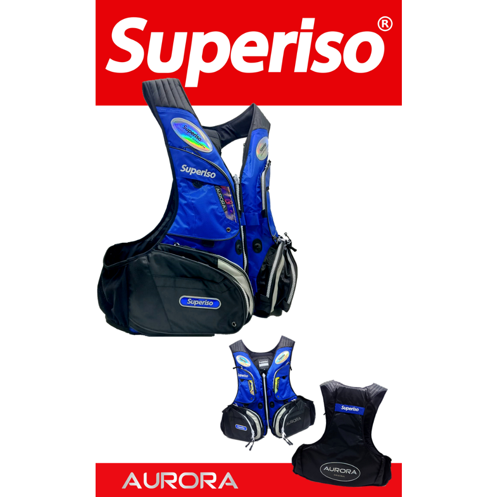 Superiso 2024款  AURORA救生衣Black &amp; Blue 2D修身版型 窄背設計~宅配免運!