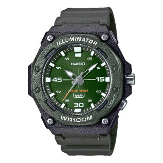 CASIO 卡西歐 MW-620H-3AV 清楚易見條形時標潮流腕錶 綠面 48.1mm