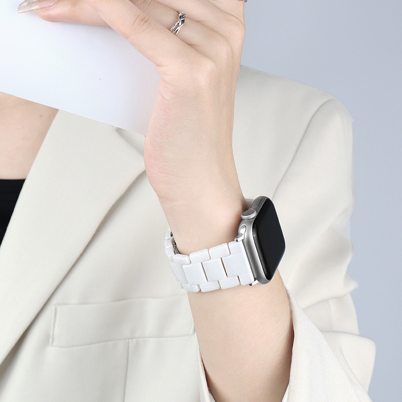 陶瓷錶帶 適用於Apple Watch 9 錶帶 8 7 6 5 4 SE 41mm 45mm 蘋果手錶錶帶 防水手錶帶